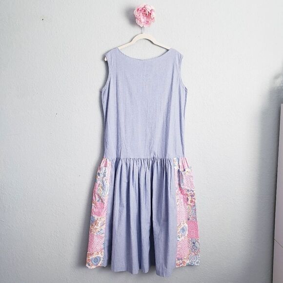 Vintage Blue and Pink Asymmetrical Sundress - Picture 7 of 7